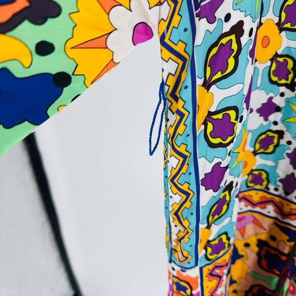 Zara Multicolor Boho Patchwork Maxi Kimono Duster Coat Size Small No Belt - Picture 8 of 9